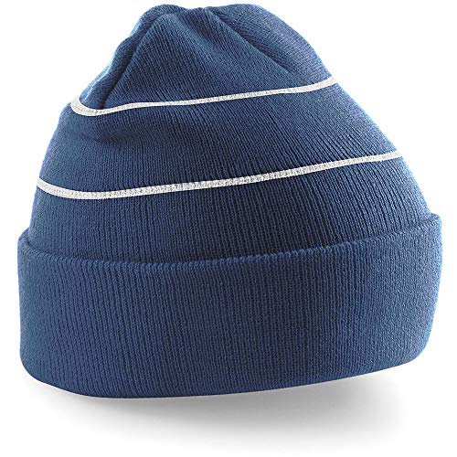 51Q8dPu8eUL.jpg Beechfield Enhanced-Viz Hi-Vis Knitted Winter Hat Gorra de bisbol Unisex Adulto Naranja Fluorescente