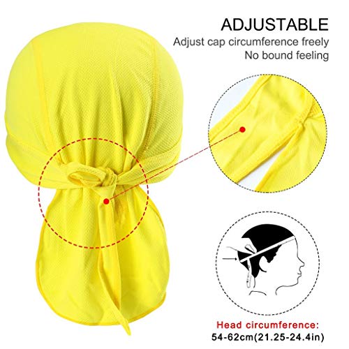 51Qwa8mb2BcL.jpg Arcweg Pañuelo de Cabeza Bandanas Verano Gorros Piratas con Visera Transpirable UV Protección UPF 50+Deportes al Aire Libre Amarillo
