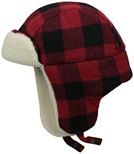 51S5Z6v7rPL.jpg Levi's Sombrero de invierno cálido hombre Rojo Negro