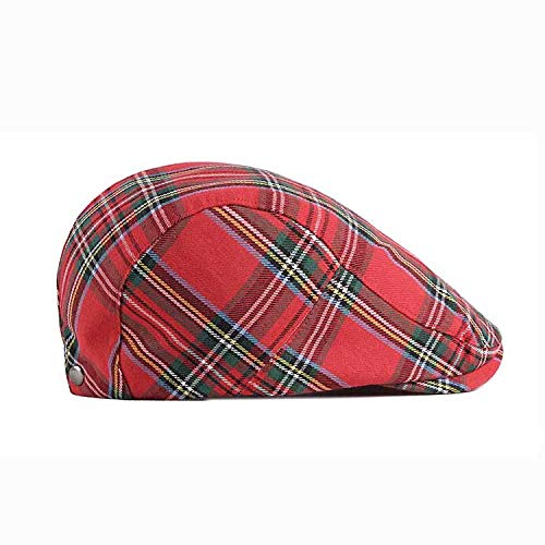 51SyctB9i3L.jpg Adantico Unisex de la Boina Sombrero Diseño de Rejilla Rojo