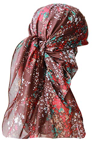 51TB6nUvHRL.jpg Deresina Pañuelos cuadrados para cabeza para diario para pacientes de oncológico cancer Brown Burgundy Elderflower
