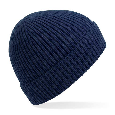 51TwoT2BFM-L.jpg Beechfield B380 Engineered Knit Ribbed Beanie Oxford Azul Marino