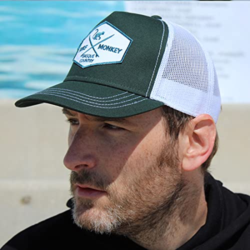 51UrjNgETGS.jpg Surf Monkey Gorra Tipo Trucker Origins Beisbol Ajustable - Gorras de Hombre Verde Blanco