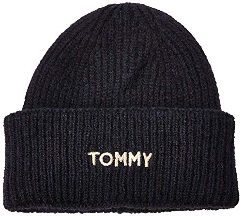 51W8VmL3hXL.jpg Tommy Hilfiger Effortless Beanie Gorro de Punto para Mujer Azul