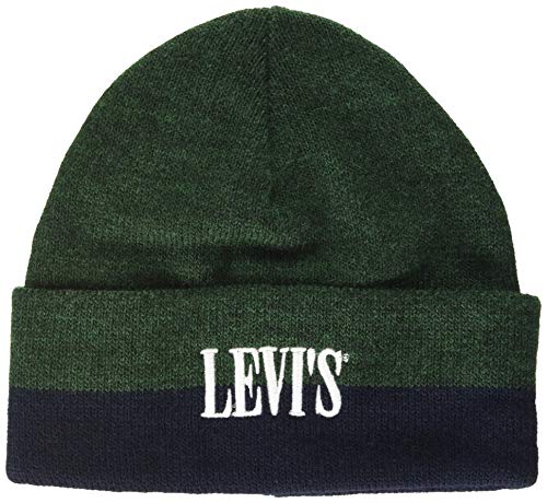 51X45pzYpvL.jpg Levi's Colorblock Beanie-Serif Logo Orejeras Unisex Adulto Verde