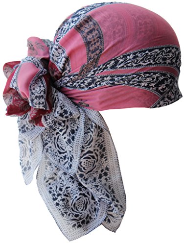 51XEeuQvzrL.jpg Deresina Headwear Pañuelos cuadrados para cabeza para diario para pacientes de quimio Rose army