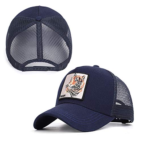 51XLO2VnSoL.jpg Moda Media Malla Transpirable Gorra Deportiva Unisex Animal Embroidered Cómoda Tela Elástica Gorra De Béisbol De Velcro Ajustable Gorros Casuales Gorras De Béisbol Hip Hop Caza Pesca Tigre-02