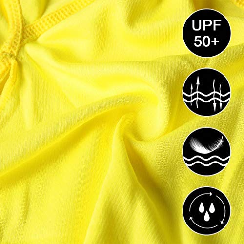 51Z8pI4W4ML.jpg Arcweg Pañuelo de Cabeza Bandanas Verano Gorros Piratas con Visera Transpirable UV Protección UPF 50+Deportes al Aire Libre Amarillo