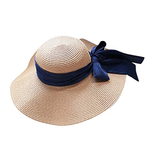 51ZlvEQ7hqL.jpg Elegante Señoras Sombrero Verano Panama Doble Cara Plegable Ajustable con Flor Banda Playa Sol Screen Sombrero Fashion Fiesta Boda Sombrero Flexible Plegable Playa Sombrero Caqui