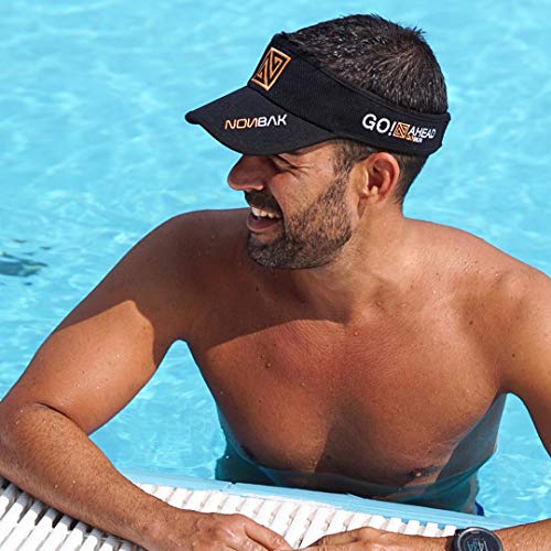 51ah0zbNkwL.jpg Nonbak Visera/Visor Unisex Talla única Muy Ligera Running, Deportes Outdoor Negra-naranja