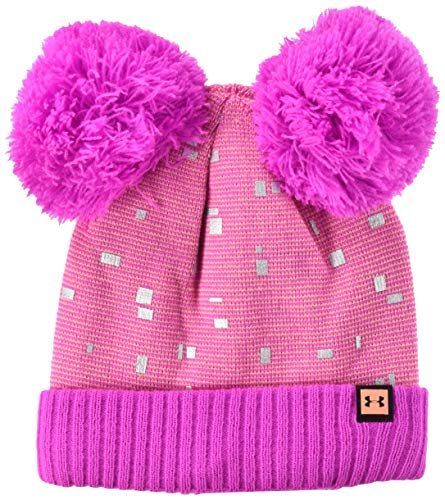 51auE6bFlyL.jpg Under Armour Girls Double Pom - Gorro de Punto Niñas Fucsia
