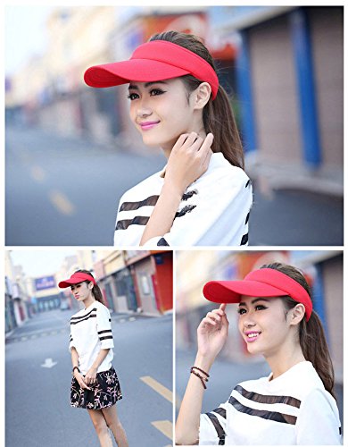 51bfXxd6q9L.jpg Múltiples Colores Viseras para Mujeres y Niña para Practicar Ciclismo Golf Tenis Correr y Otros Deportes Rojo