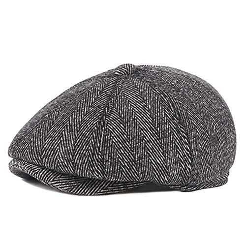 51c-Tf7yZaL.jpg Adantico Unisex de la Boina Gorra de Invierno Sombrero Hombre Newsboy Caps Gris B