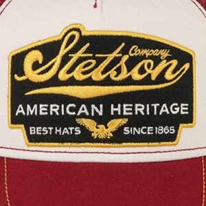 Stetson Gorra American Heritage Trucker Hombre - de Malla béisbol Snapback Cap Snapback con Visera Verano Invierno Burdeos