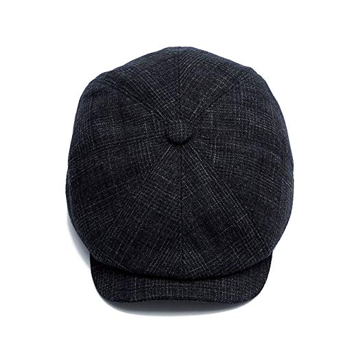 51dljjapNvL.jpg Adantico Sombrero de Invierno para Hombres Gorra Plana Boina Gorra a Cuadros Newsboy Caps Negro A