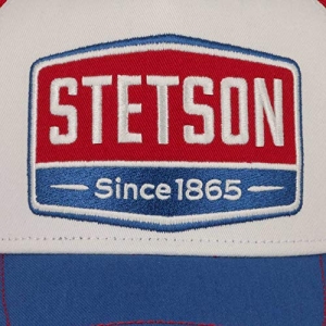 Stetson Gorra Trucker Classic Cotton Mujer Hombre - de béisbol Malla Snapback con Visera Primavera Verano Azul Rojo