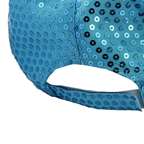 51fl97qAxkL.jpg Gorra de Mujer Moda Lentejuelas Estrella Rhinestone Sombrero Gorra de Sol Hip Hop Color Sólido Ajustable Verano Deportes Al Aire Libre de Protección Sola para Bailando Cámping Pesca Azul claro