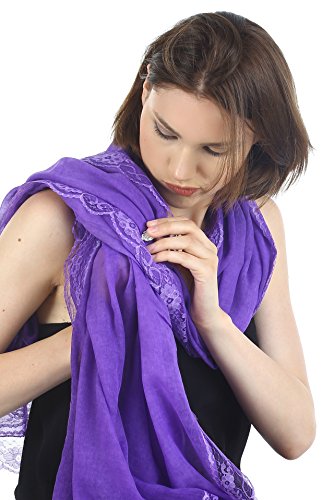 51h3CUaviPL.jpg Deresina Pashmina Chal 100% algodón Extra Larga para quimio Purple