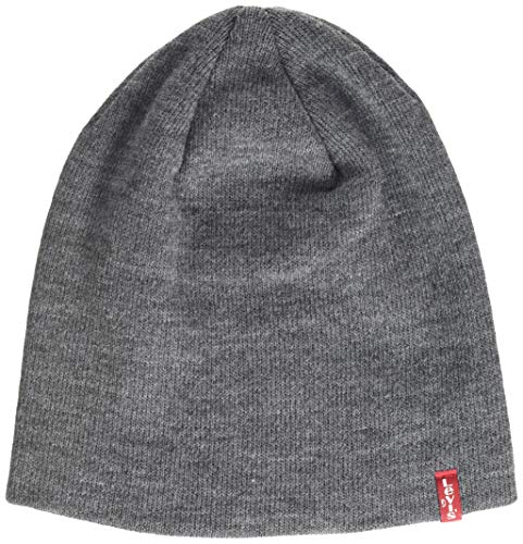 51jv6Ayi4TL.jpg Levi's Otis Beanie Gorro de Punto Unisex Adulto Gris