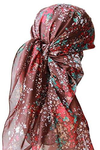51k2UYjnR7L.jpg Deresina Pañuelos cuadrados para cabeza para diario para pacientes de oncológico cancer Brown Burgundy Elderflower