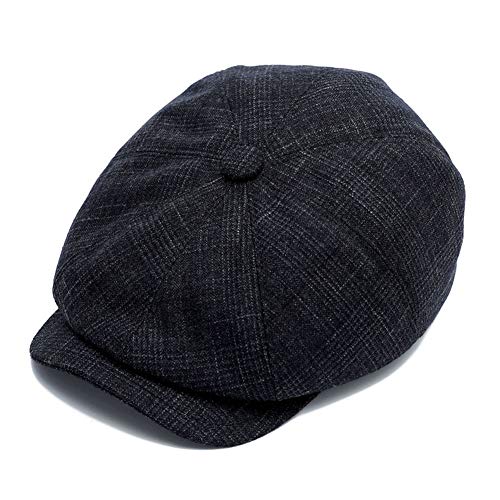51pNmwRWM-L.jpg Adantico Sombrero de Invierno para Hombres Gorra Plana Boina Gorra a Cuadros Newsboy Caps Negro A