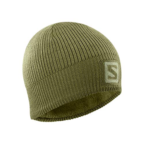 51phf7Po6pL.jpg Salomon Gorro esquí nórdico senderismo Unisex LOGO BEANIE Verde