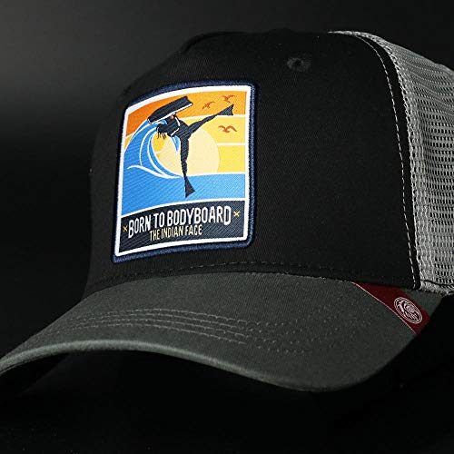 51qdqeiYx0L.jpg The Indian Face Born To Bodyboard Gorra de béisbol Unisex Adulto Negro