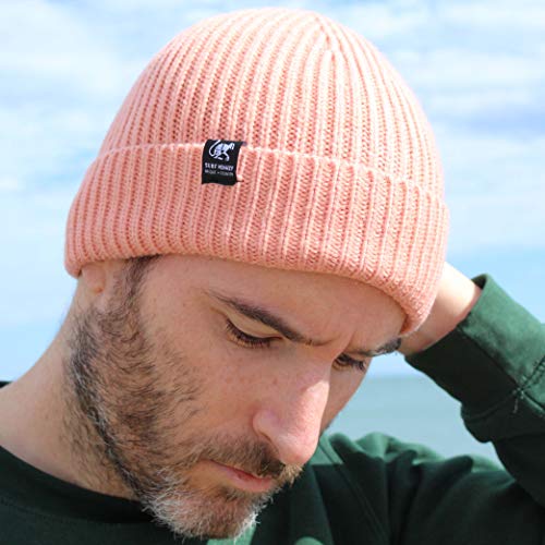 51qhhyUZA4L.jpg Surf Monkey Beanie Gorro de Punto para Hombre Mujer - Talla única - Gorro Negro Rosa