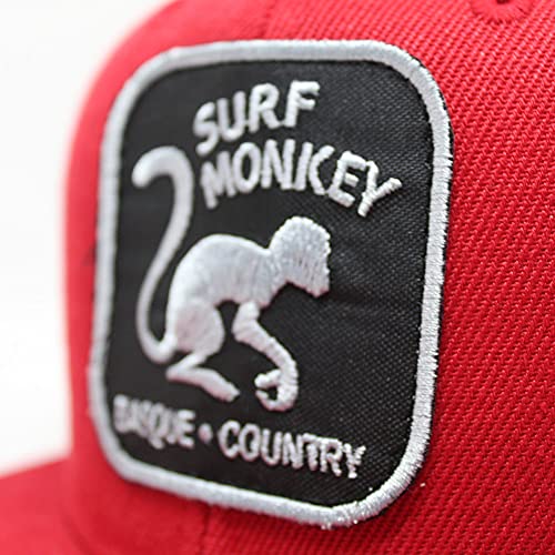 51qsgKDvgRS.jpg Surf Monkey Gorra Full Patch Snapback Kid - Surf Monkey - Gorra de béisbol para Niños - Talla única - Cierre Ajustable Snapback - Visera Plana - Diseño 6 Paneles Rojo