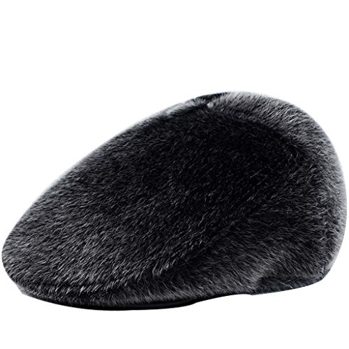 51sBIQURznL.jpg MOVERV Boinas Hombre Invierno Cálido Protección contra El Frío y a Prueba de Viento Sombrero Gorra de Felpa Al Aire Libre Gris