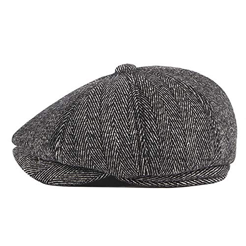 51sDQG5y1fL.jpg Adantico Unisex de la Boina Gorra de Invierno Sombrero Hombre Newsboy Caps Gris B