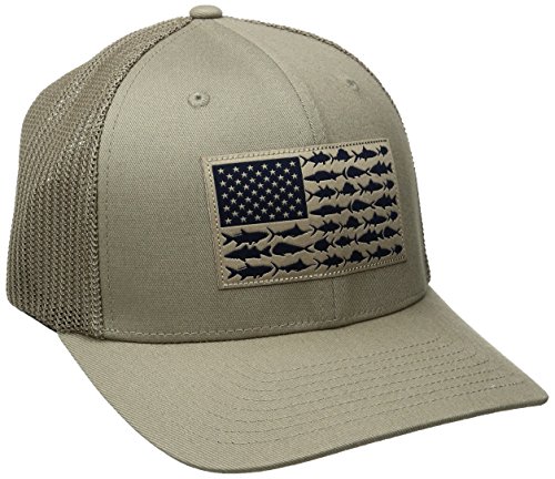 51ufvXLQy1L.jpg Columbia PFG Malla Bola Cap Unisex Color Colmillo bandera de pescado