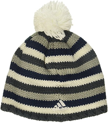 51umud7V0lL.jpg Adidas Textured Beanie W/Pom Gorro Texturizado Con Pompón Para Hombre White/Navy/Grey
