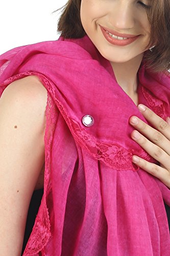 51wZmuheEmL.jpg Deresina Pashmina Chal 100% algodón Extra Larga para quimio Cherry