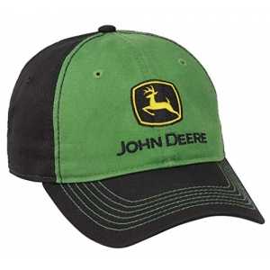 John Deere Solid Backed Hat with Gray Logo Green One Size