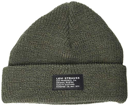 51xMGGSzRWL.jpg Levi's Cropped Beanie-No Horse Pull Patch Orejeras Unisex Adulto Verde