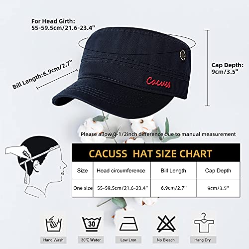51yNqpU3FBS.jpg CACUSS Gorra Militar 100% Algodón Robusta Gorra Plana Ajustable Army Sun Gorra de Senderismo Unisex Gorra de Béisbol Azul