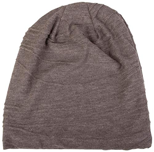 51yVcUVWcLL.jpg styleBREAKER Gorro Beanie clásico con Estampado de Pliegues Beanie Largo Unisex 04024053 Marrón jaspeado