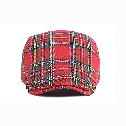 51zUsPHCnAL.jpg Adantico Unisex de la Boina Sombrero Diseño de Rejilla Rojo