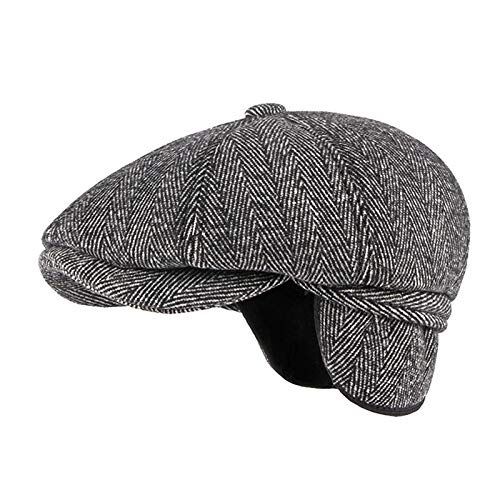 51zpsD5Vu8L.jpg Adantico Unisex de la Boina Gorra de Invierno Sombrero Hombre Newsboy Caps Gris B