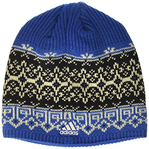 612LzDSYc7L.jpg Adidas Fair Isle Beanie Fair Isle - Gorro Para Mujer Mujer 007kw Mtc Azul Y Negro Talla Única