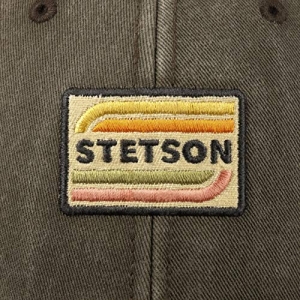 Stetson Béisbol Gorra Cotton Hombre - de algodón Curved Brim Cap Hebilla Metal con Visera Forro Verano Invierno Marrón Gris