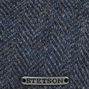 Stetson Gorra Texas Wool Herringbone Hombre - Made in The EU de Invierno Lana con Visera Forro otoño Invierno Azul Oscuro