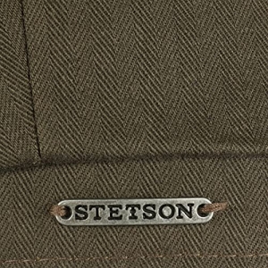Stetson Gorra Hatteras Cotton Herringbone Hombre - Made in The EU de algodón Newsboy con Forro Visera Verano Invierno Verde Oliva