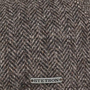 Stetson Gorra Texas Wool Herringbone Hombre - Made in The EU de Invierno Lana con Visera Forro otoño Invierno Gris