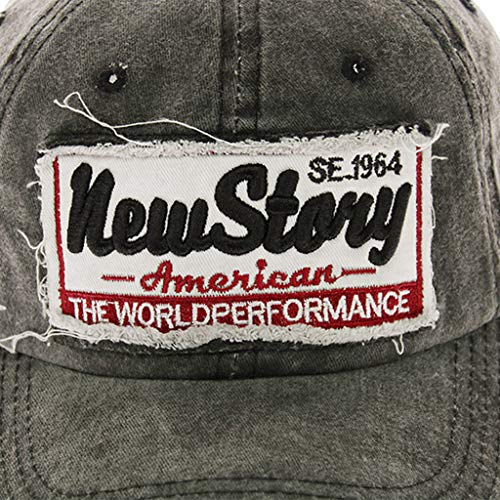 61qxbkk29TL.jpg Algodón Lavado Gorras de Béisbol Unisex Retro Bordada Hebillas de Metal con Ancho Ajustable Sombreros Deportes al Aire Libre de Protección Solar Casuales Gorras de Béisbol de Hip Hop Caza Pesca Negro