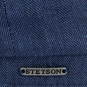 Stetson Gorra Hatteras Fine Herringbone Hombre - Made in The EU de algodón Lino con Visera Forro Primavera Verano tela vaquera